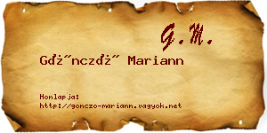 Göncző Mariann névjegykártya