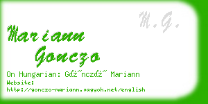 mariann gonczo business card